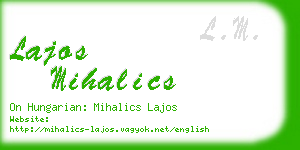 lajos mihalics business card